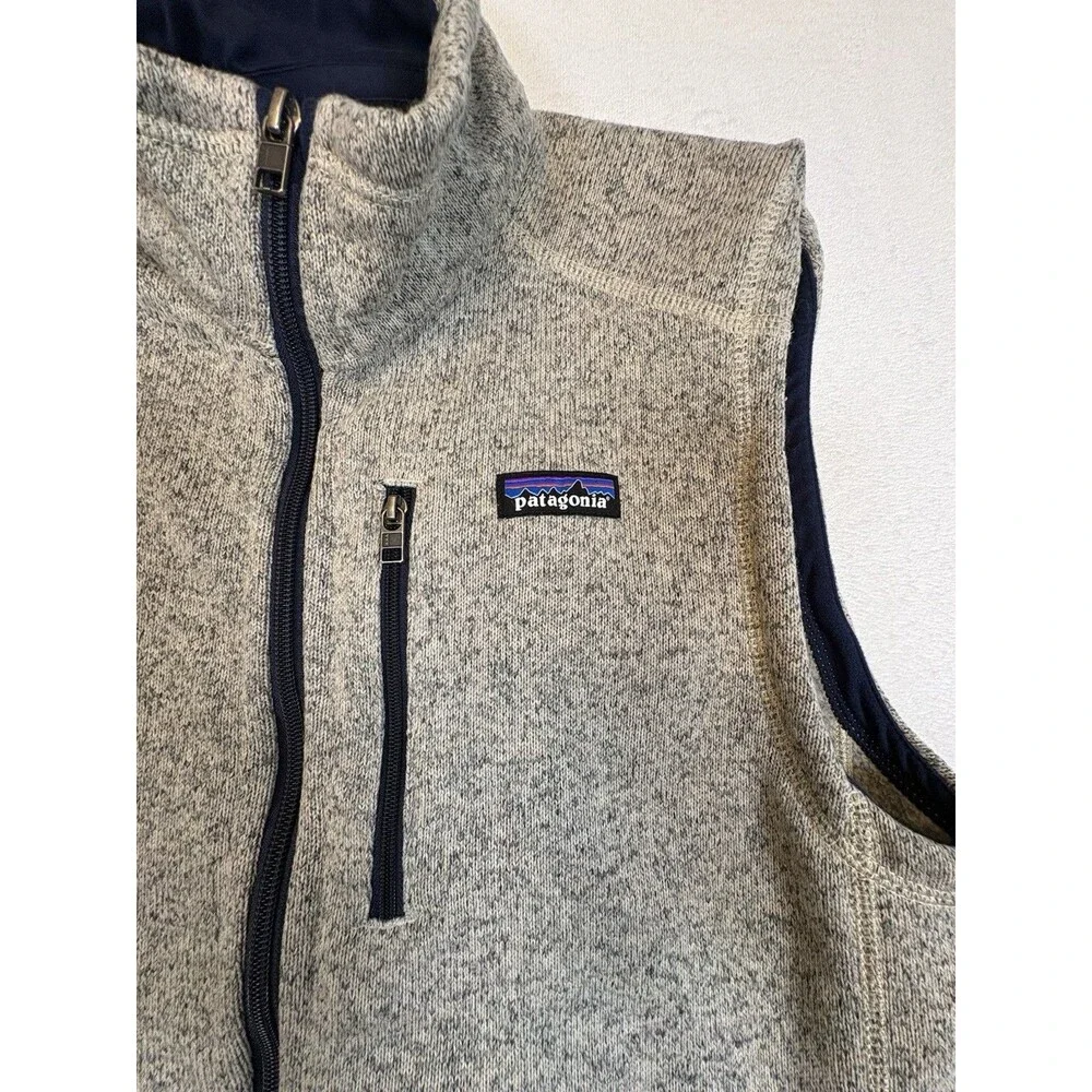 Patagonia Vest Men Medium Oar Tan Better Sweater Fleece Full Zip Pockets Outdoor